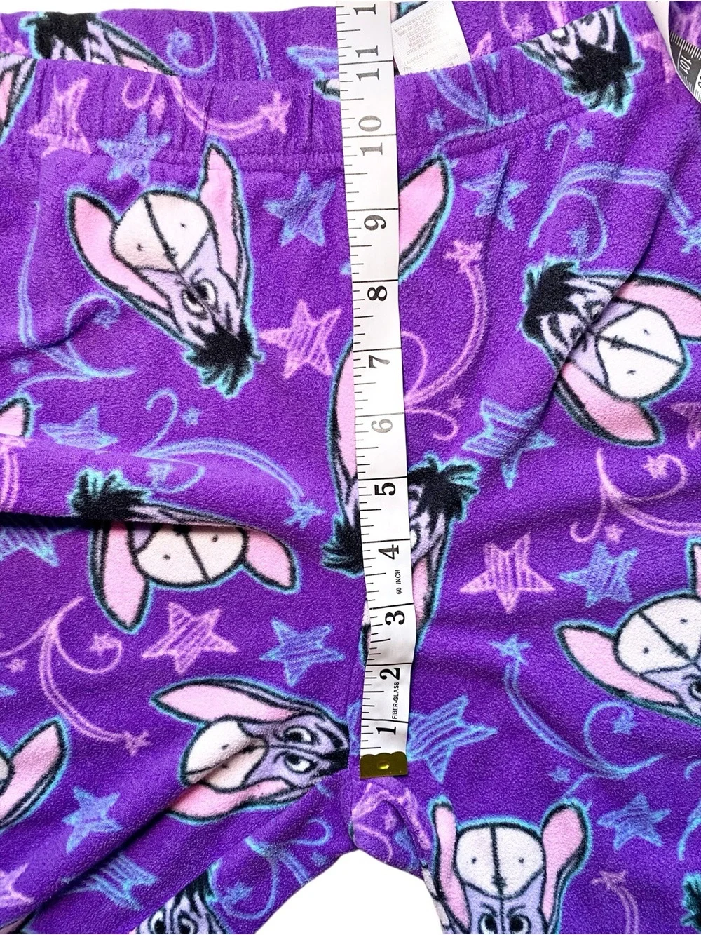 Disney Eeyore Purple Fleece Lounge Sleep Pants All Over Print Stars Size Large - Picture 6 of 10